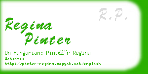 regina pinter business card